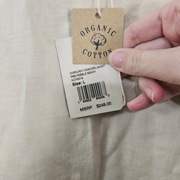 NWT Faherty Corduroy Coaches Jacket Pebble Beach Malibu Snap Front Mens Sz Large - Picture 6 of 12